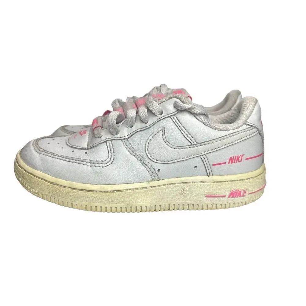 Nike Air Force 1 Multiple Logos Sneakers CJ4113-100 Boys Size 11